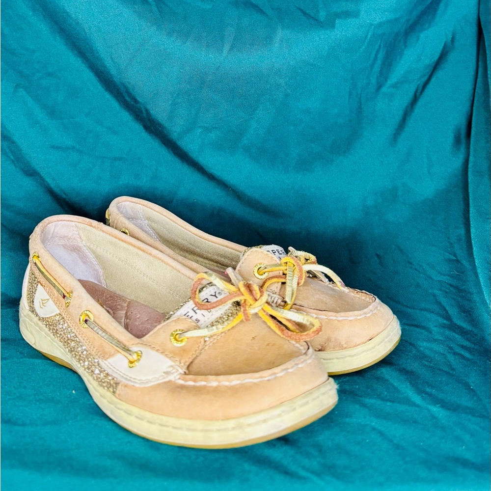 Tan and Gold Sperrys